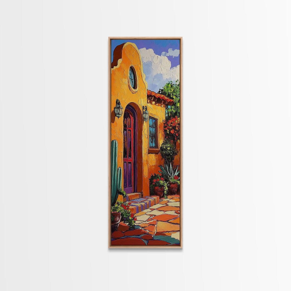 Adobe Home, Southwest Colors, Rustic Entryway Art, Framed Canvas Print, Mexican Style Decor, Boho Living Room Accent, Desert Home Art