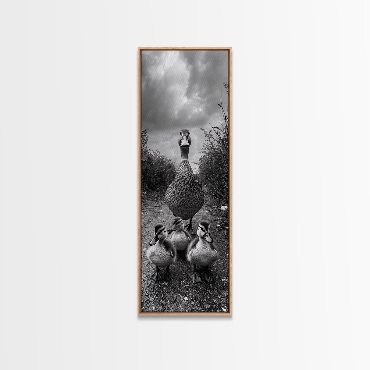Duck Family, Wildlife Photography, Baby Ducks, Country Style, Canvas Print, Farmhouse Wall Art, Fall Animal Decor, Kids Room Art