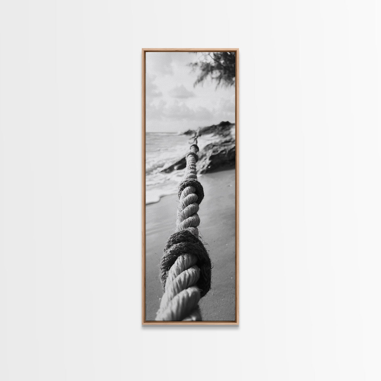 Nautical Rope, Coastal Focus, Rustic Texture, Canvas Print, Nautical wall art, Beach house decor, Minimalist bathroom art, Coastal bedroom print