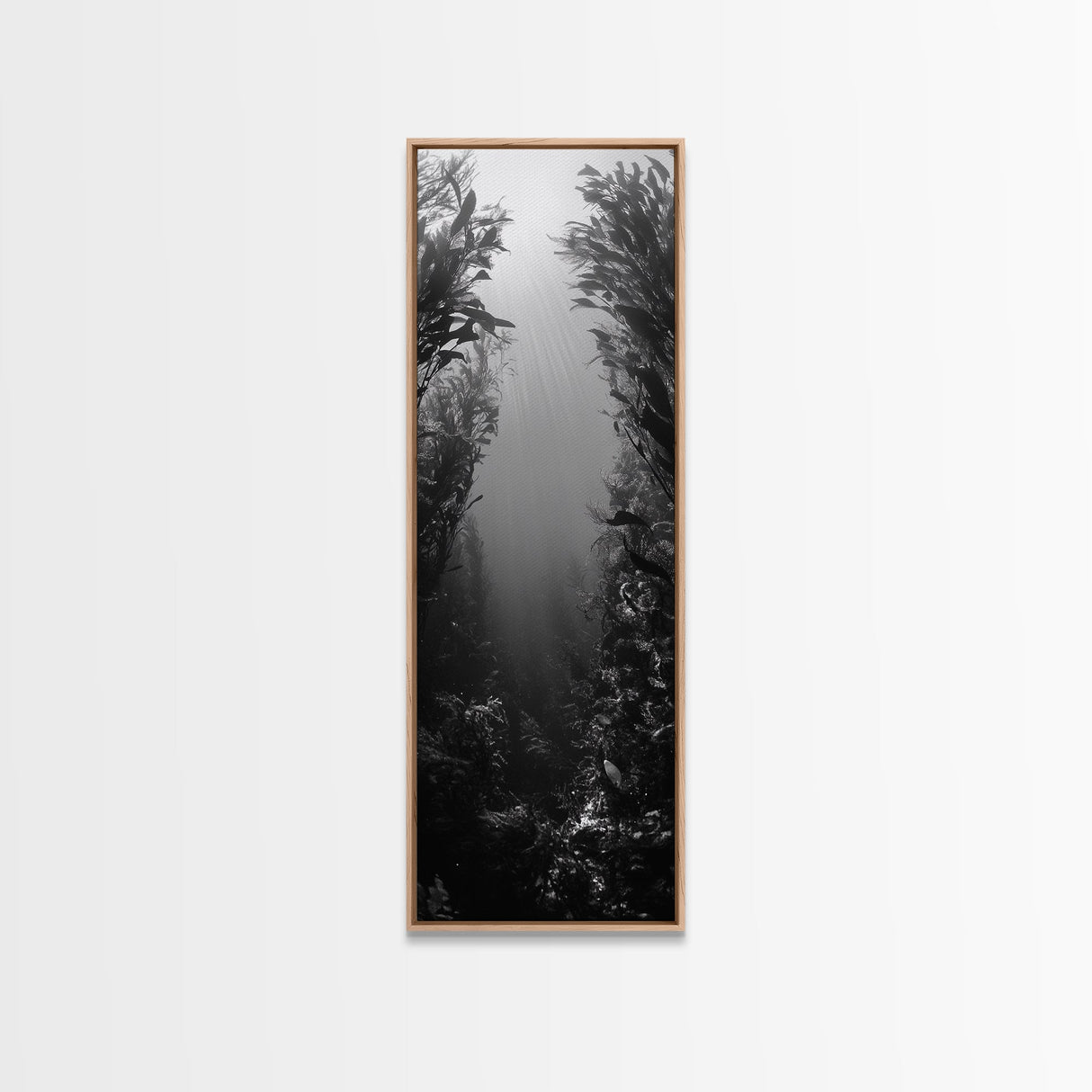 Kelp Forest, Underwater Light, Ocean Depths, Canvas Print, Bathroom Wall Art, Marine Inspired Decor, Nature Photography, Minimalist Style