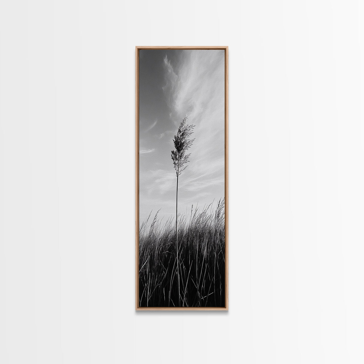 Solitary Grass Print, Minimalist Field Art, Tall Grass Photography, Rustic Bedroom Wall Decor, Framed Canvas Print, Fall Nature Vibe