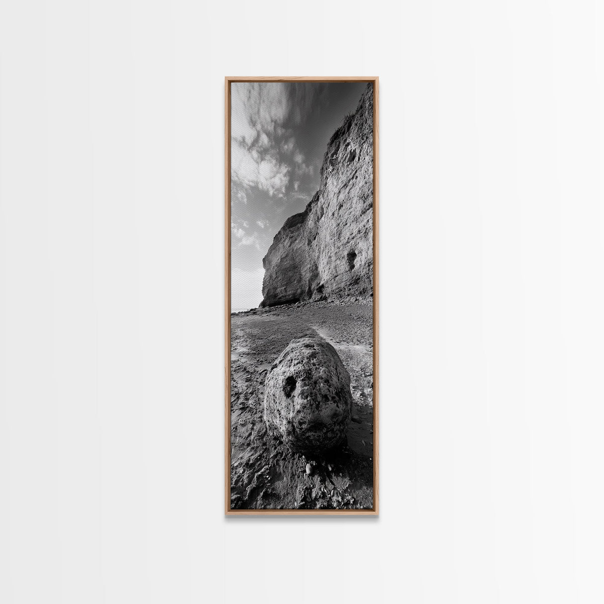 Seaside Cliffs, Coastal Rock, Rugged Beauty, Framed Canvas Print, Nature Wall Art, Rustic Beach Decor, Boho Vibe, Earthy Textures