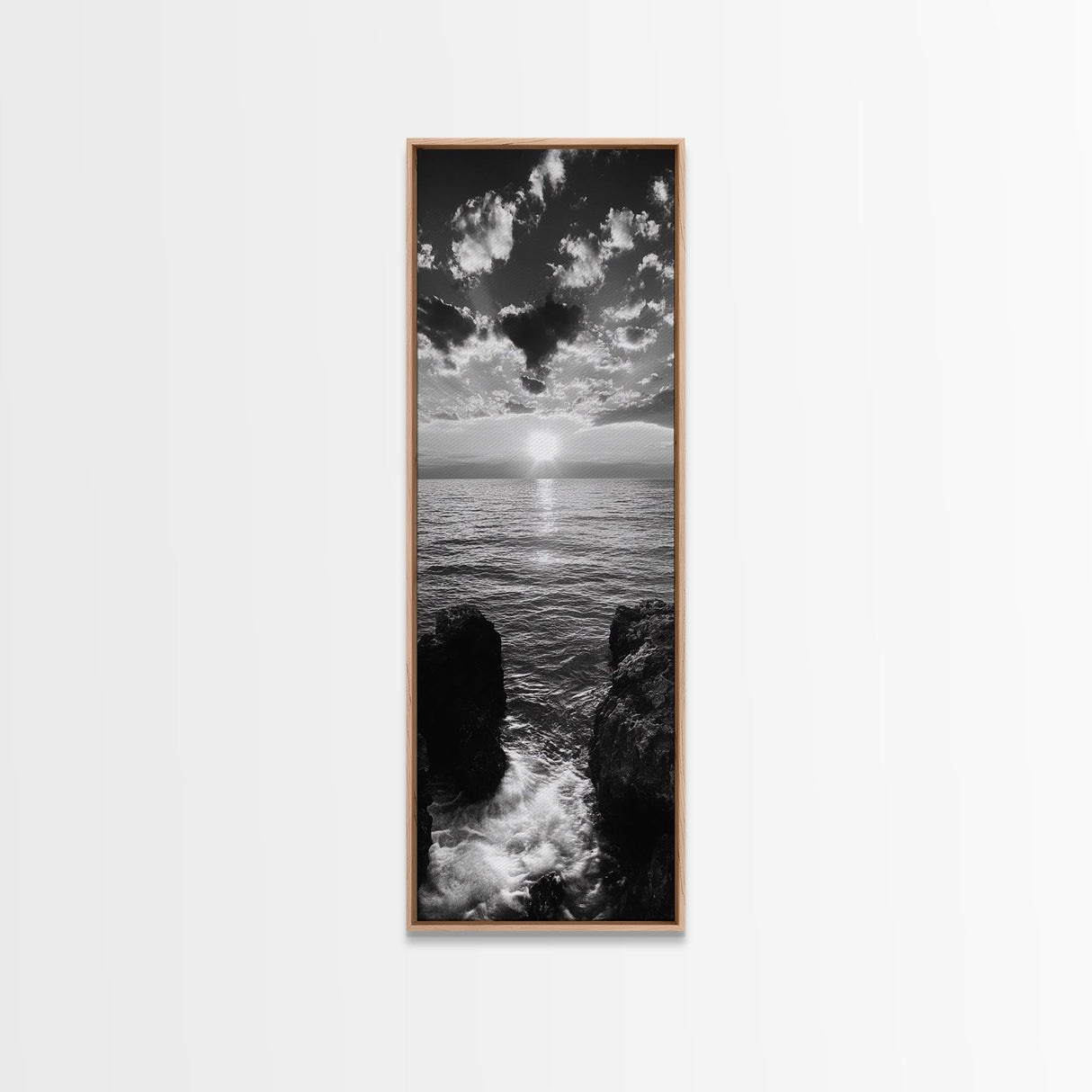 Sunset Ocean, Dramatic Sky, Serene Coastline, Nature Scene, Canvas Print, Minimalist Art, Bedroom Wall Art, Coastal Gallery Decor