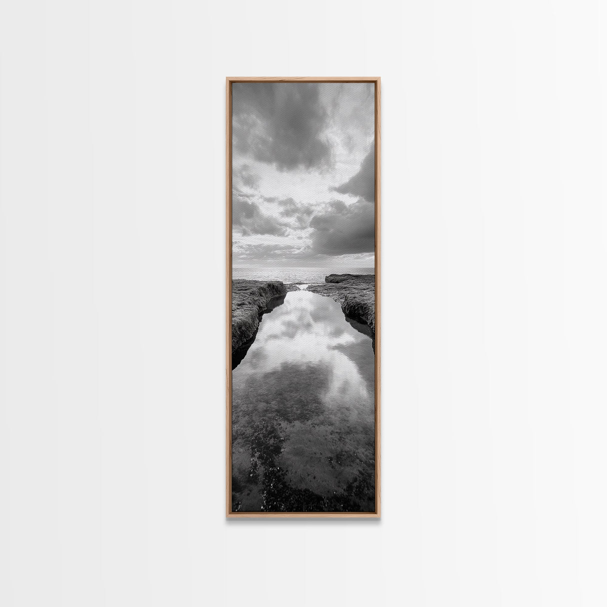 Tidal Pool, Ocean Reflection, Shore Calm, Seascape Beauty, Canvas Print, Minimalist Bathroom Art, Coastal Vibes, Tranquil Decor