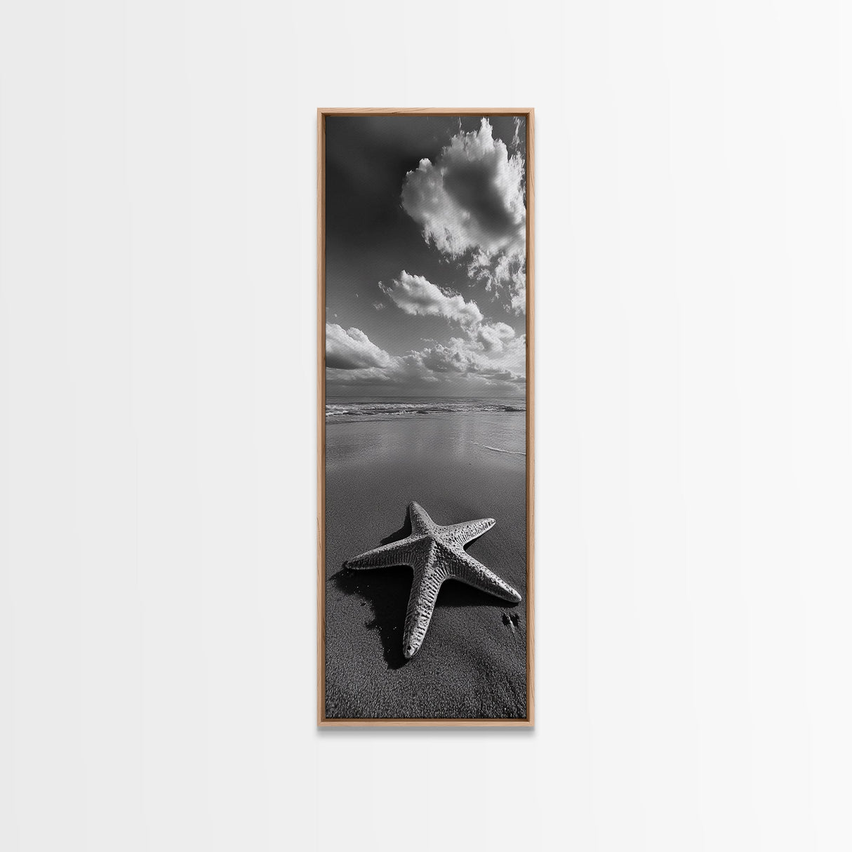 Starfish Beach, Shoreline Calm, Ocean Minimalism, Canvas Print, Coastal Living Room Wall Art, Nautical Bathroom Decor, Beach House Style