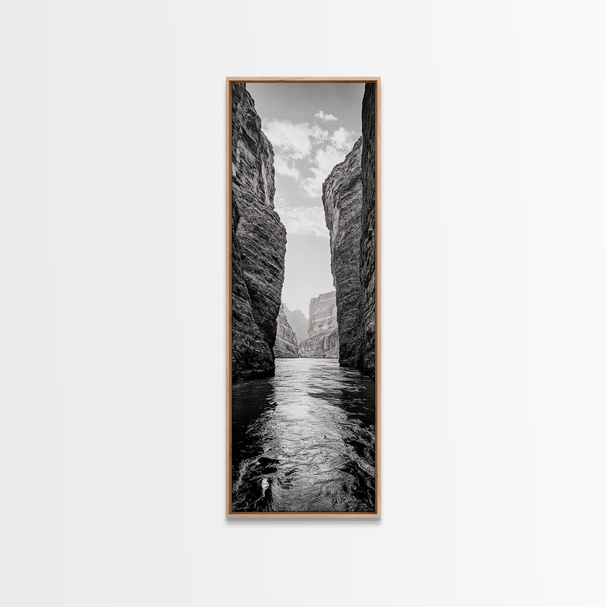 Canyon River, Desert Passage, Rugged Cliffs, Adventure Scene, Framed Canvas Print, Western Wall Art, Office Art, Den Nature Decor