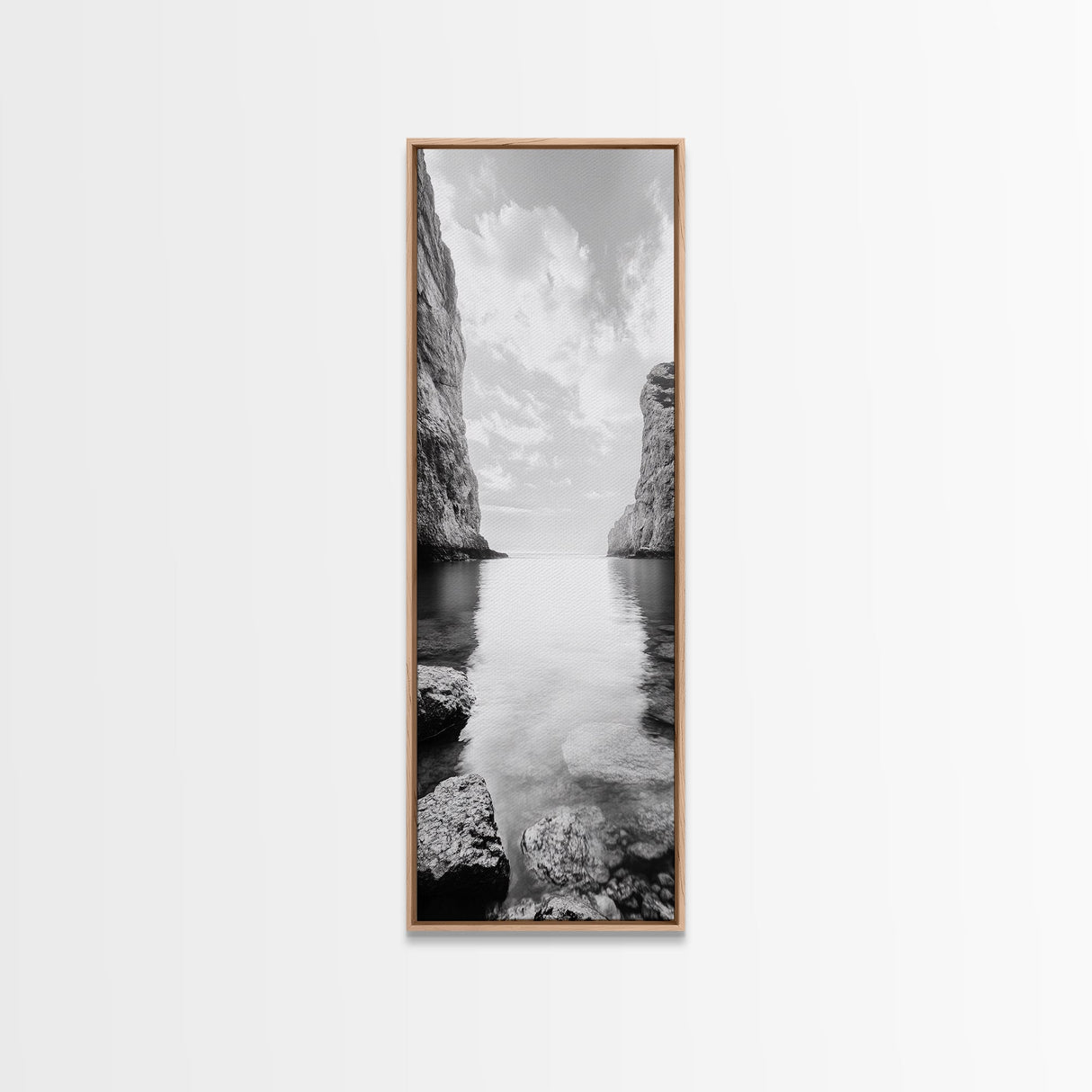 Peaceful Bay, Still Water, Coastal Reflections, Canvas Print, Zen Nature Wall Art, Tranquil Bathroom or Meditation Room Decor