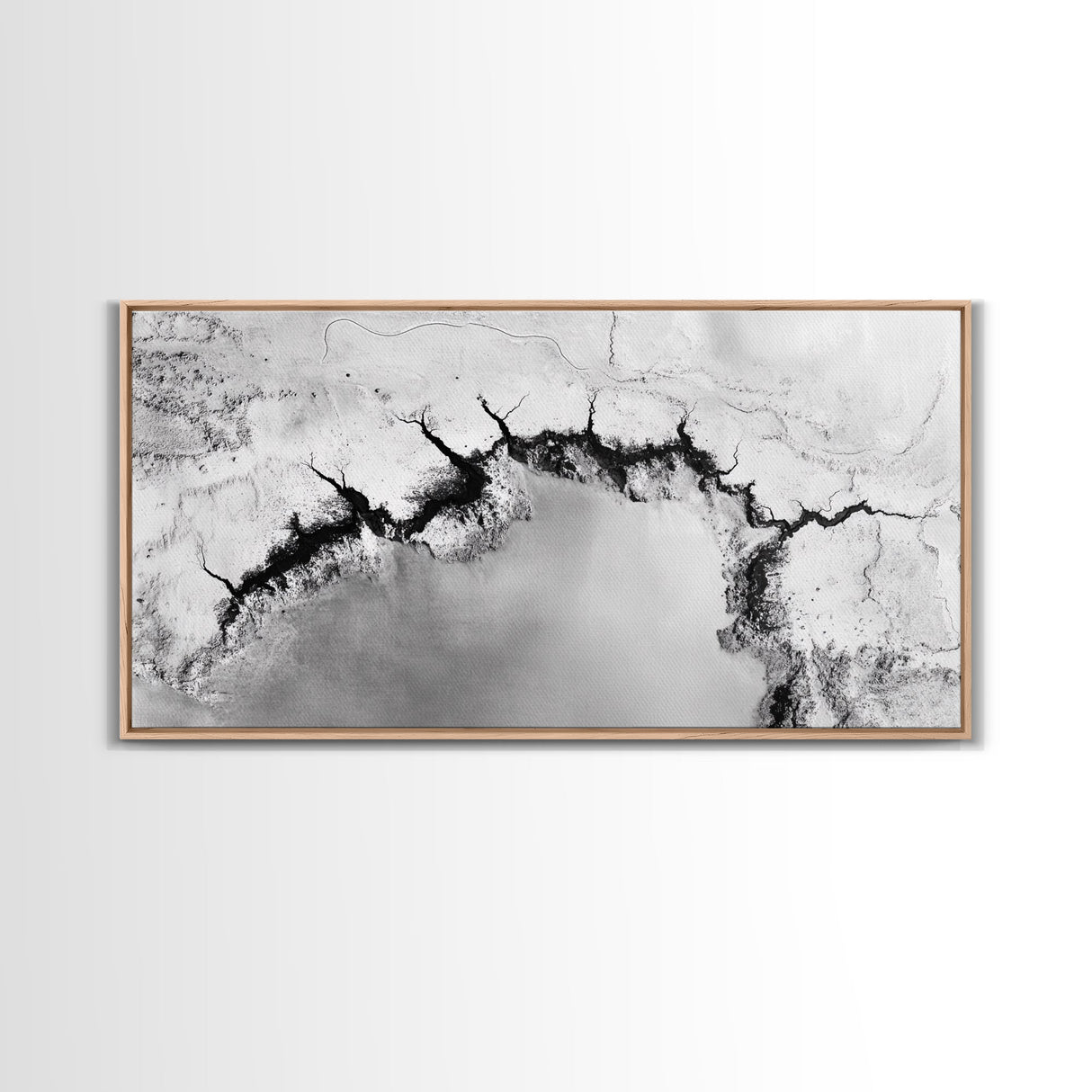 Aerial Desert, Cracked Earth, Modern Texture, Abstract Terrain, Canvas Print, Office Wall Art, Earth Tones, Contemporary Natural Art