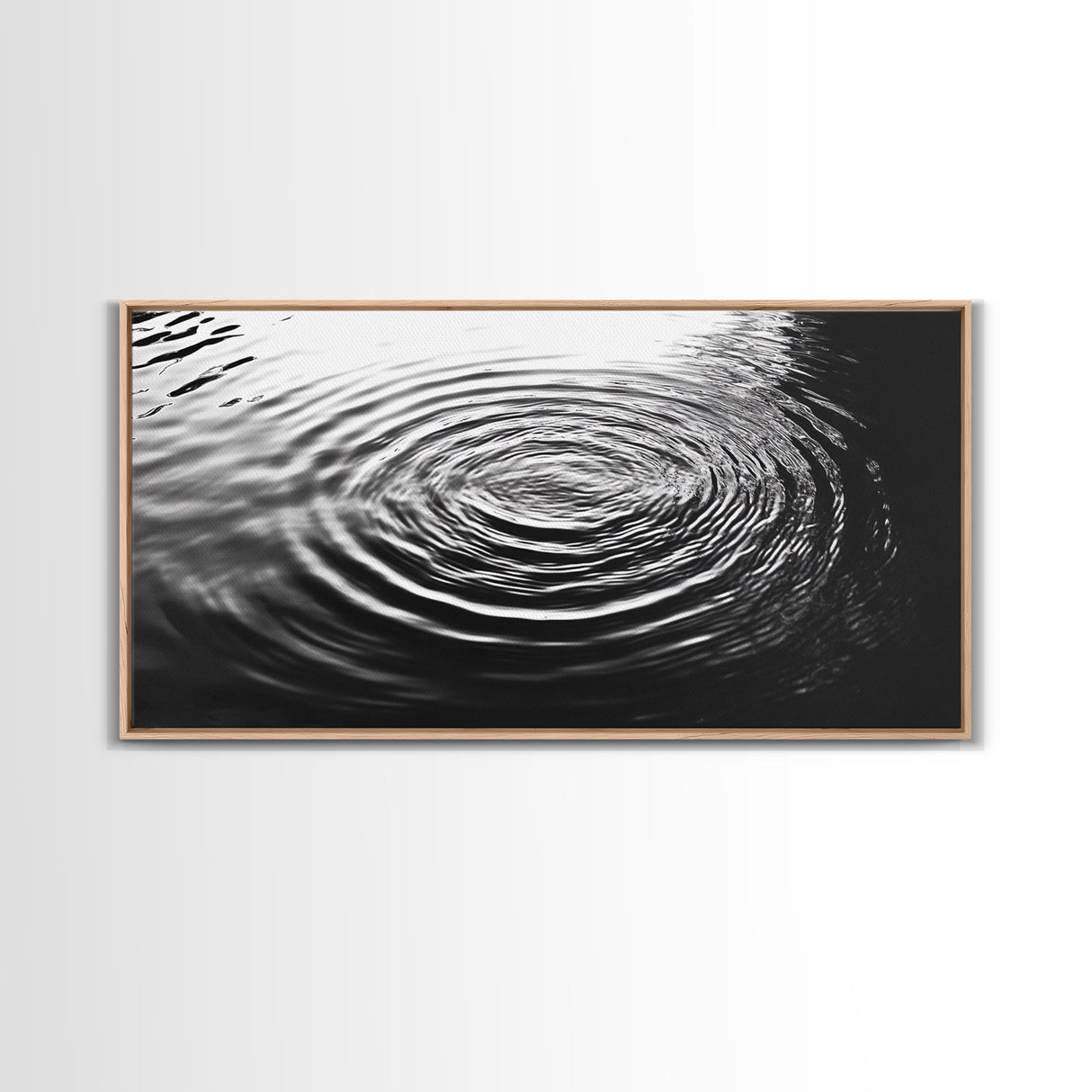 Water Ripples Zen, Abstract Motion, Monochrome Fluid Art, Canvas Print, Modern Minimalist Wall Art, Bathroom or Spa Room Decor