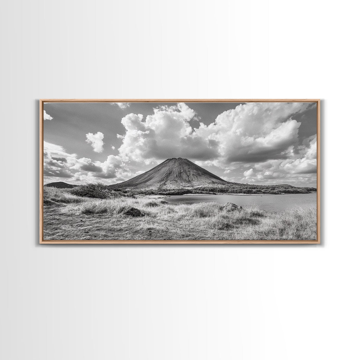 Volcano Peak, Dramatic Clouds, Nature Power, Canvas Print, Mountain Wall Art, Office Nature Photography, Landscape Fine Art Print