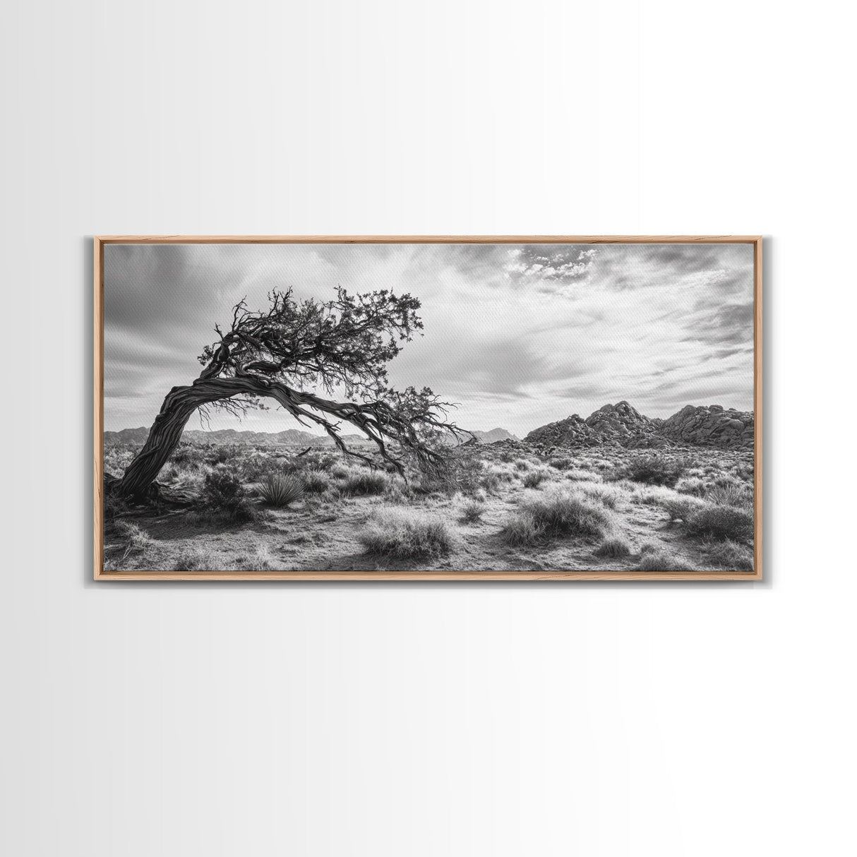 Twisted Tree, Desert Landscape, Surreal Nature, Canvas Print, Rustic Western Decor, Living Room Wall Art, Moody Earth Tones, Fall Aesthetic