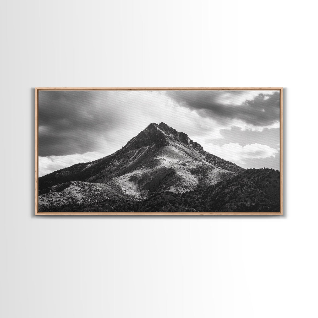 Mountain Peak, Majestic Range, Moody Skies, Canvas Print, Wilderness Wall Art, Cabin Decor, Adventure Style, Nature Inspired Room