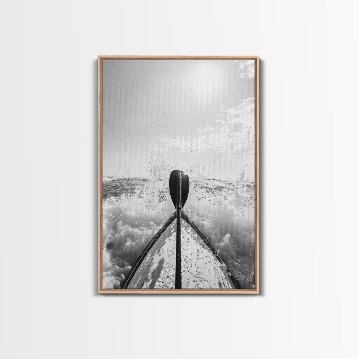 Kayak Splash, Adventure Paddle, Ocean Journey, Water Sports Art, Canvas Print, Office Wall Art, Outdoor Enthusiast Gift, boho wall decor