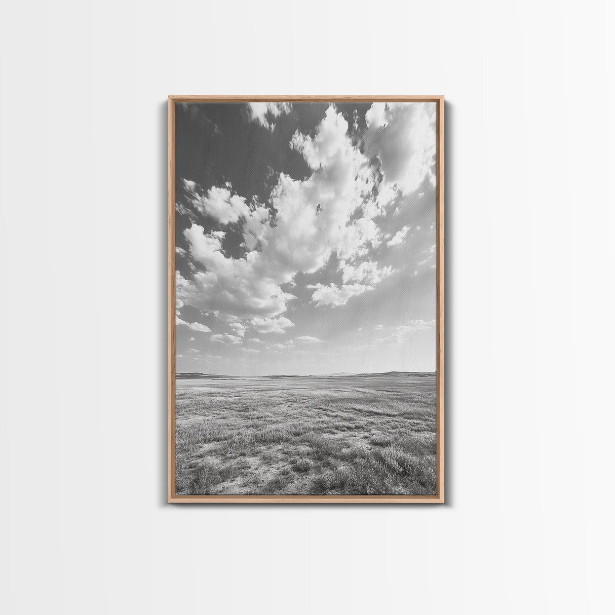 Open Sky, Serene Plains, Summer Day, Canvas Print, minimalist landscape art, farmhouse decor, bedroom wall art, neutral tones