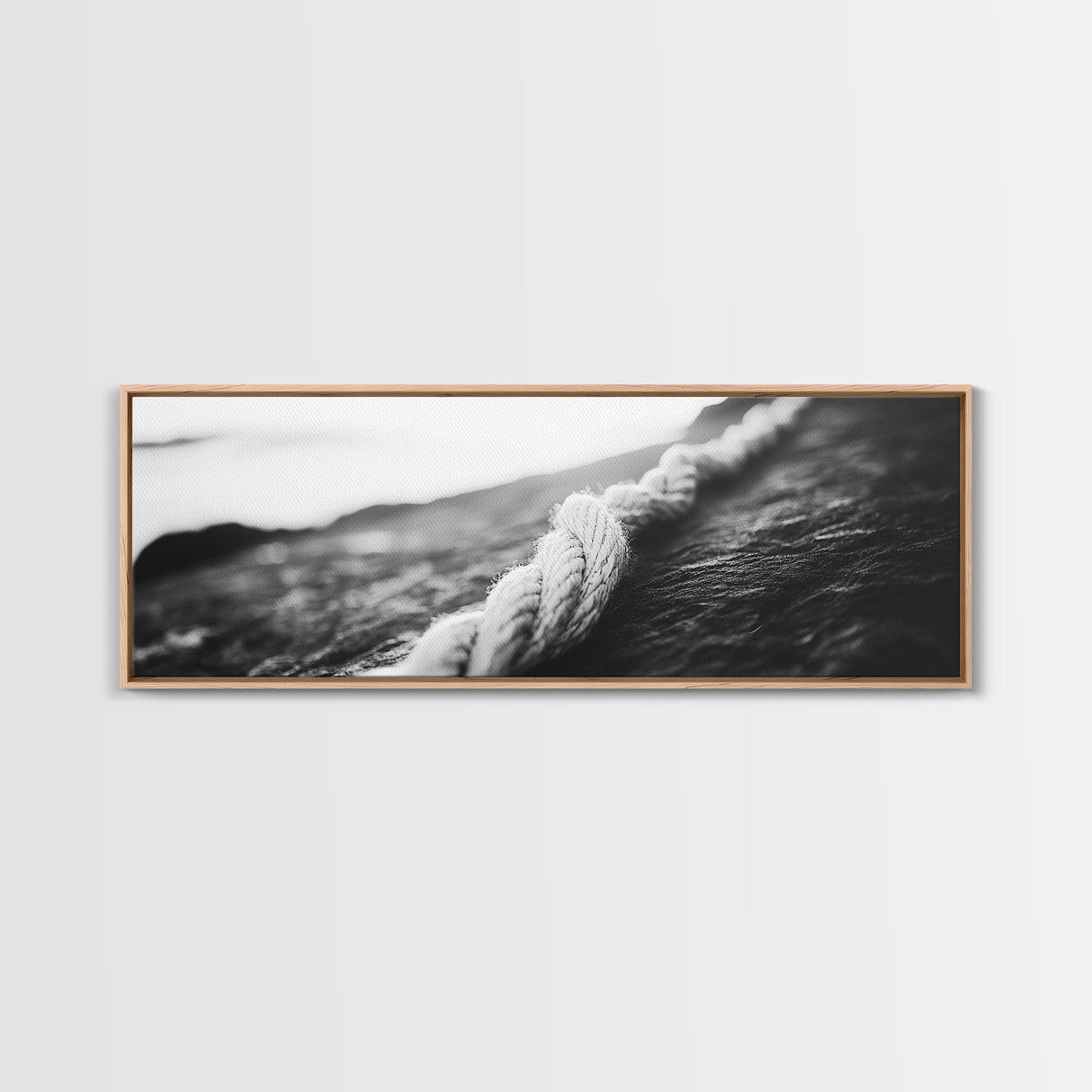 Rope Detail, Coastal Texture, Closeup Knot, Framed Canvas Print, Nautical Wall Decor, Minimalist Wall Art, Beach Home Accent, Ocean Print