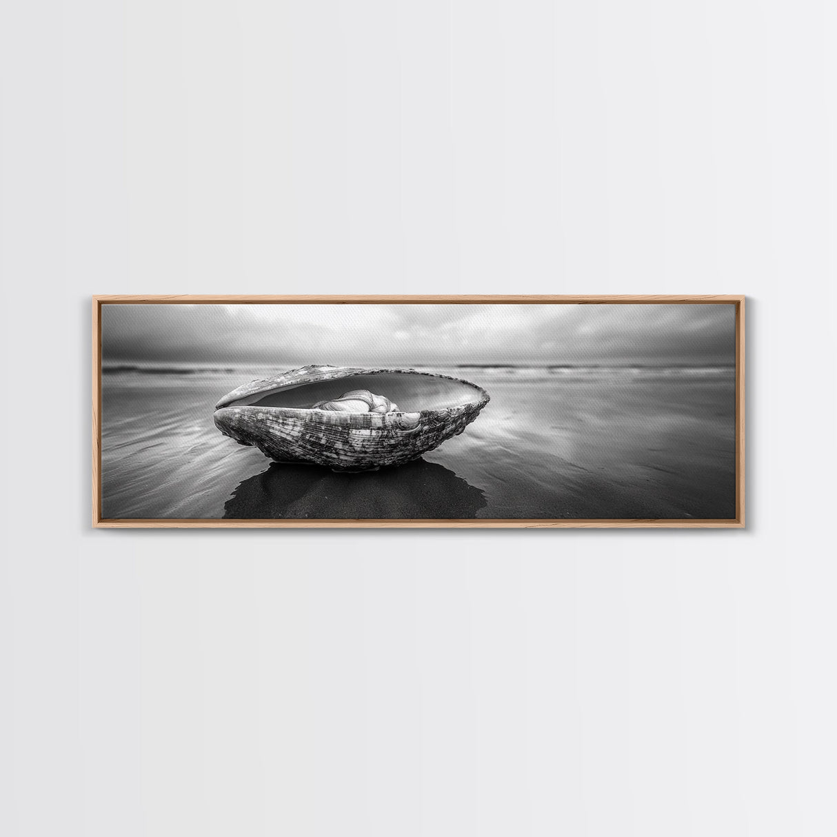 Seashell Closeup, Beach Photography, Ocean Minimalism, Canvas Print, Bathroom Wall Art, Coastal Modern Decor, Nautical Neutral Art
