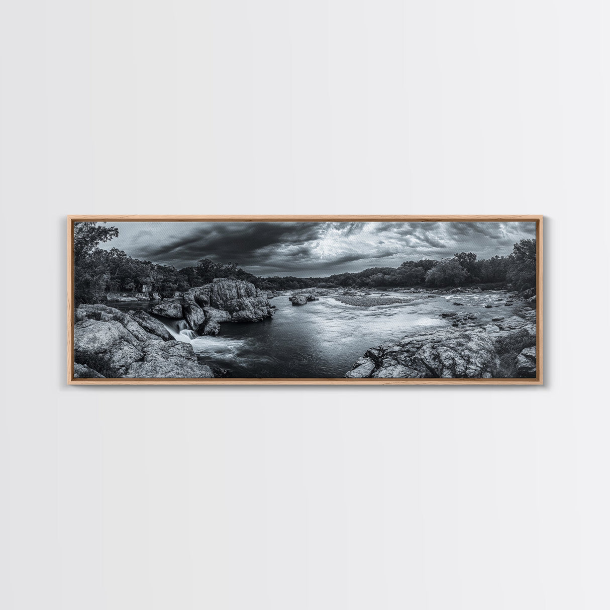 Stormy River Valley, Dramatic Landscape Art, Nature Wall Decor, Framed Canvas Print, Rustic Cabin Decor, Autumn Living Room Artwork