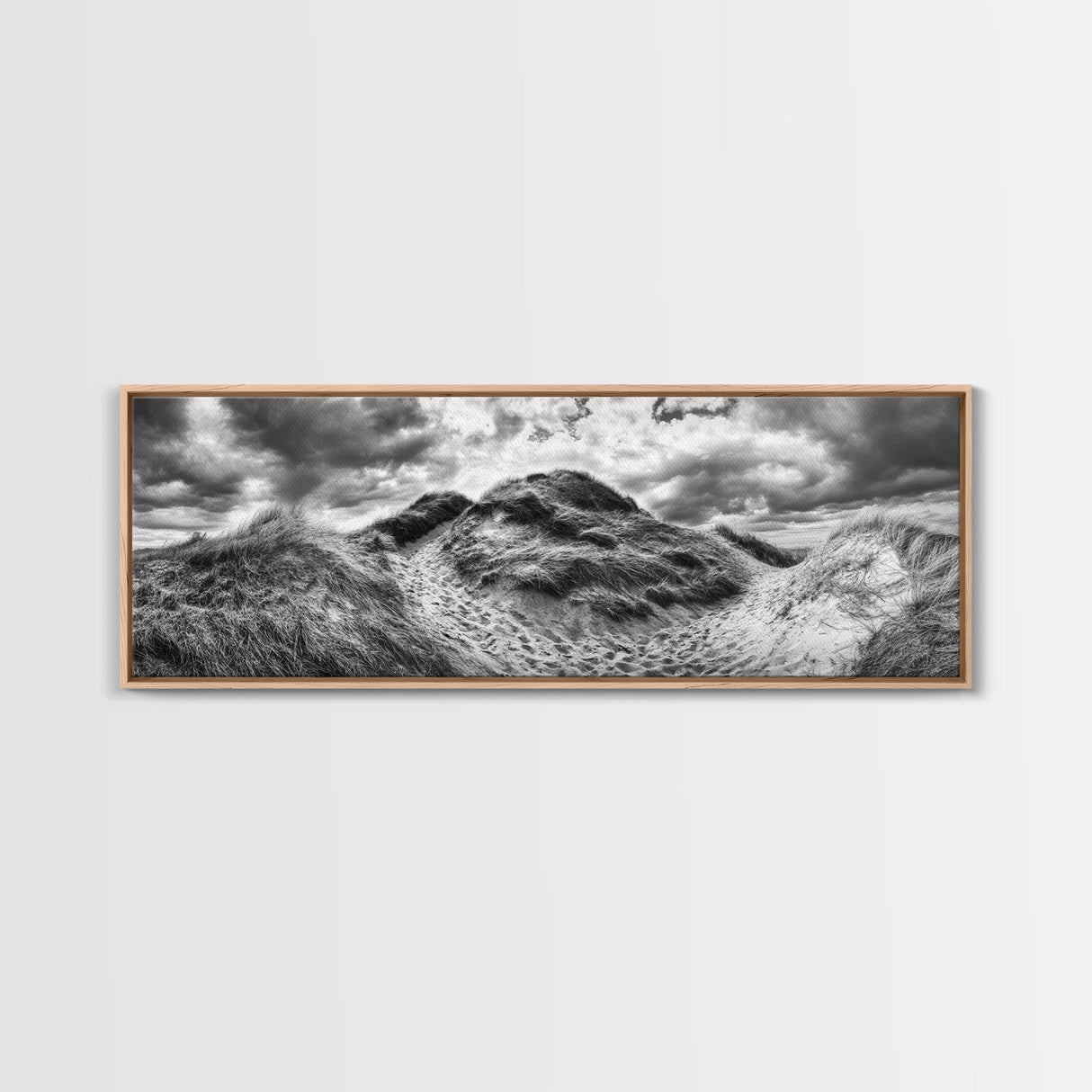 Windswept Dune Trail, Dramatic Sky, Nature Path, Beach Landscape, Framed Canvas Print, Rustic Wall Art, Fall Decor, Bedroom Art, Boho Vibes