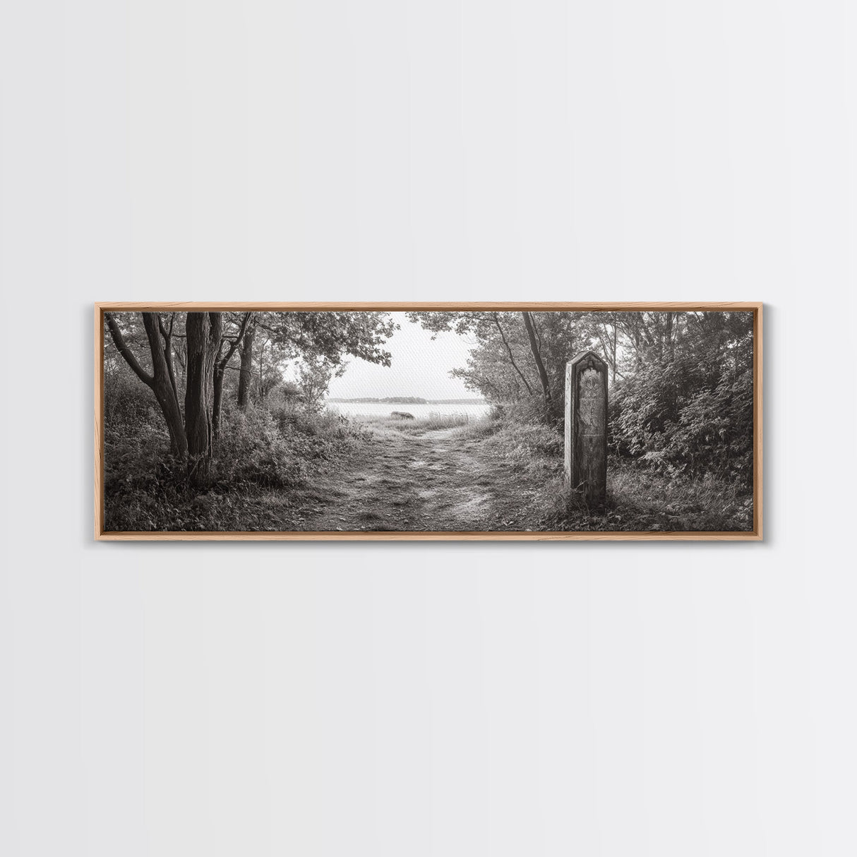Forest Edge Trail, Nature Path Print, Sepia Photography, Cozy Autumn Vibes, Canvas Print, Entryway or Hallway Wall Art