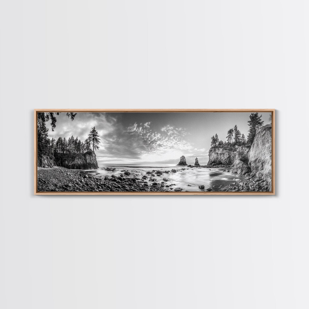 Rocky Coastal Trees, Forest Meets Ocean, Seaside Cliff View, Canvas Print, Nature Inspired Wall Art, Rustic Cabin or Beach House Decor
