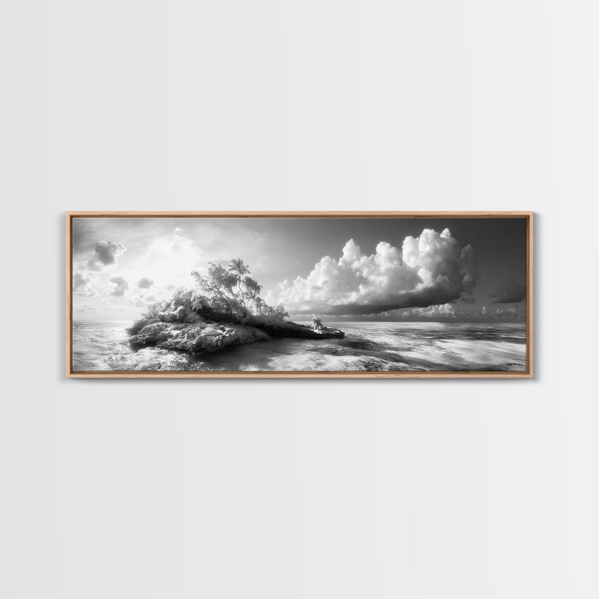 Tropical Island, Ocean Clouds, Stormy Sky, Canvas Print, Surreal Nature Wall Art, Coastal Home Decor, Dreamy Beach Scene Photography