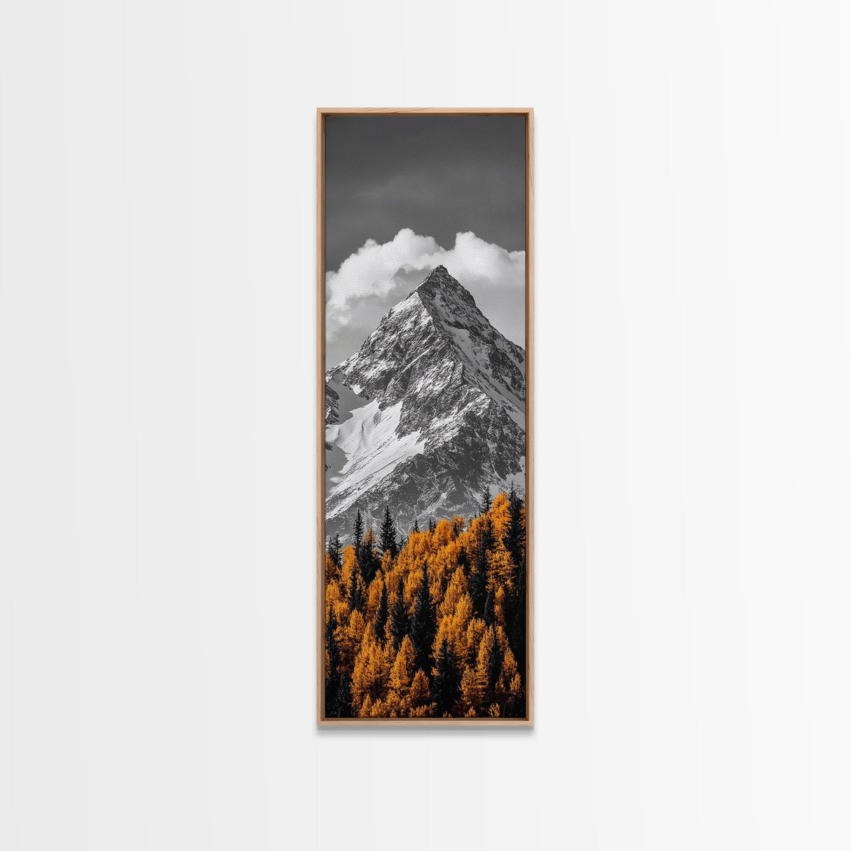 Majestic Peak, Autumn Trees, Nature Mountain Scene, Framed Canvas Print, Rustic Wall Art, Cabin Decor, Adventure Vibes, Fall Landscape Art