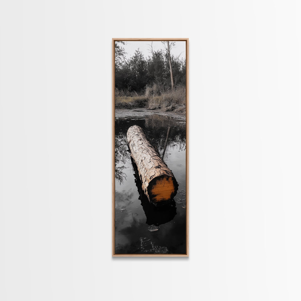 Floating Log, Woodland Print, Nature Photography, Rustic Home Decor, Canvas Print, Cabin Wall Art, Minimalist Lake House Style