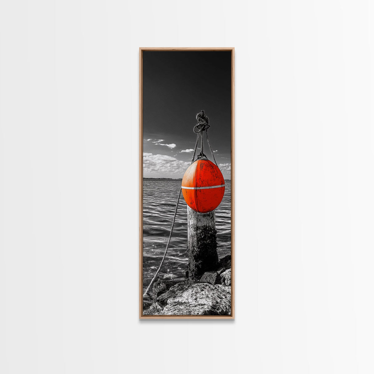 Buoy on Water, Nautical Vibe, Harbor View, Bold Coastal Art, Canvas Print, Beach House Decor, Bathroom Wall Art
