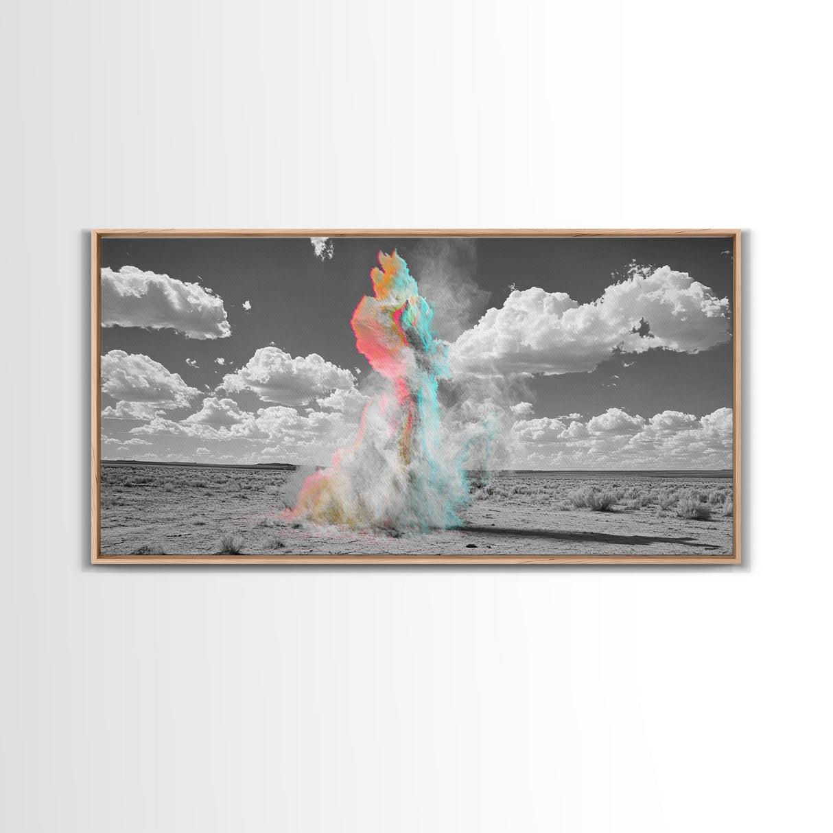 Desert Dust, Color Cloud, Abstract Sky, Surreal Art, Framed Canvas Print, Creative Studio Wall Decor, Whimsical Wall Art, Unique Design