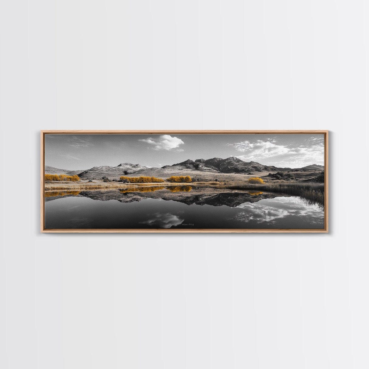 Yellow Trees, Mirror Lake, Majestic Mountains, Canvas Print, Fall Wall Art, Nature Photography, Peaceful Landscape Decor