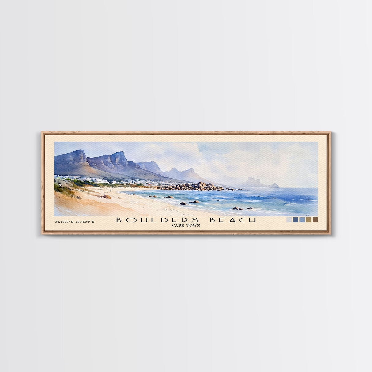 Boulders Beach, Cape Town Watercolor Beach Print, Vacation Gift, Cape Town Wall Art, Beach Painting, Beach Decor, Beach Painting
