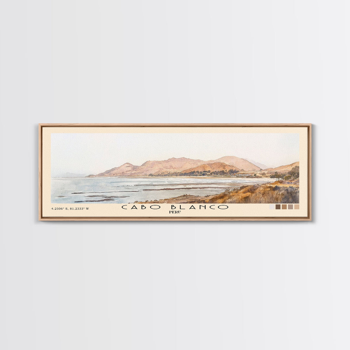 Cabo Blanco, Peru Watercolor Beach Print, Vacation Gift, Peru Wall Art, Beach Painting, Beach Decor, Beach Painting