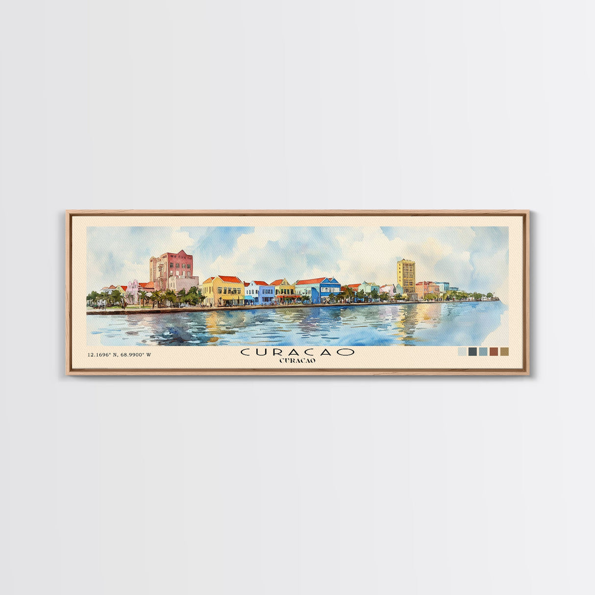 Curacao, Curacao Watercolor Beach Print, Vacation Gift, Curacao Wall Art, Beach Painting, Beach Decor, Beach Painting