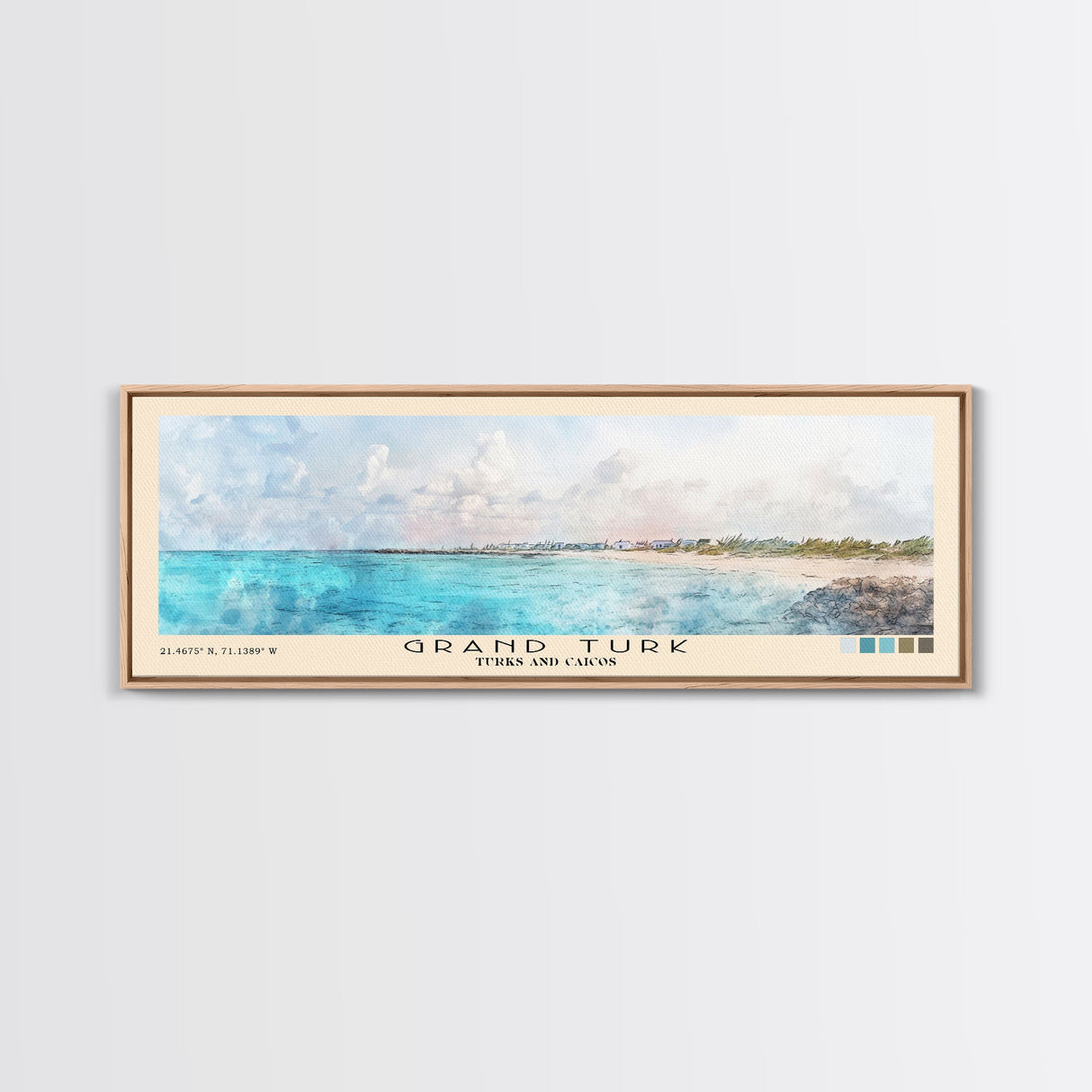 Grand Turk, Turks and Caicos Watercolor Beach Print, Vacation Gift, Turks and Caicos Wall Art, Beach Painting, Beach Decor, Beach Painting