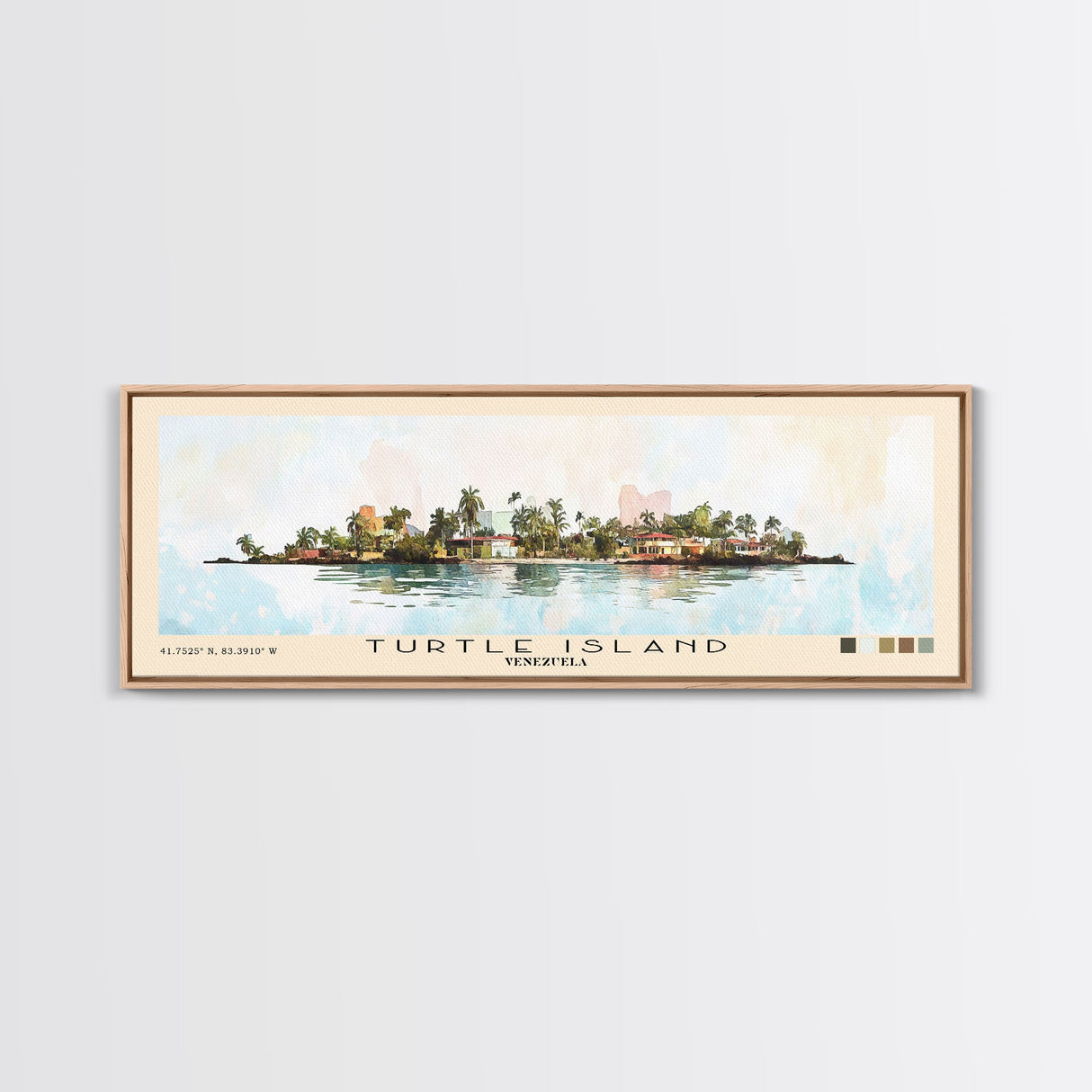 Turtle Island, Venezuela Watercolor Beach Print, Vacation Gift, Venezuela Wall Art, Beach Painting, Beach Decor, Beach Painting