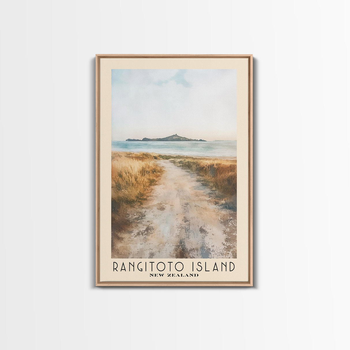Rangitoto Island, New Zealand Watercolor Beach Print, Vacation Gift, New Zealand Wall Art, Beach Painting, Beach Decor, Beach Painting