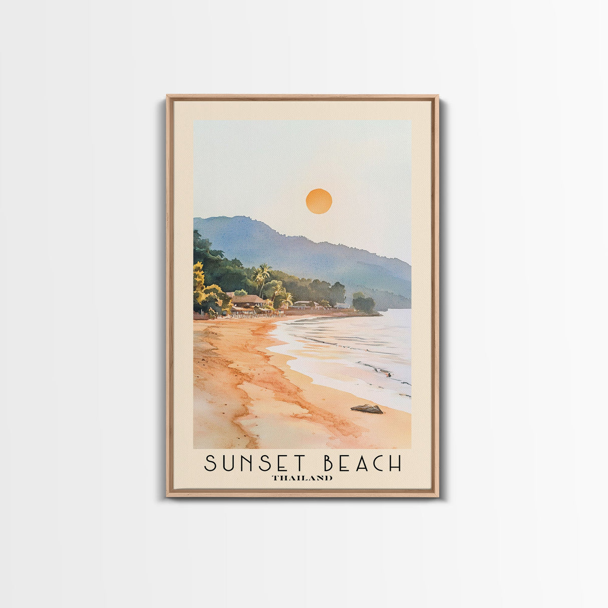 Sunset Beach, Thailand Watercolor Beach Print, Vacation Gift, Thailand Wall Art, Beach Painting, Beach Decor, Beach Painting