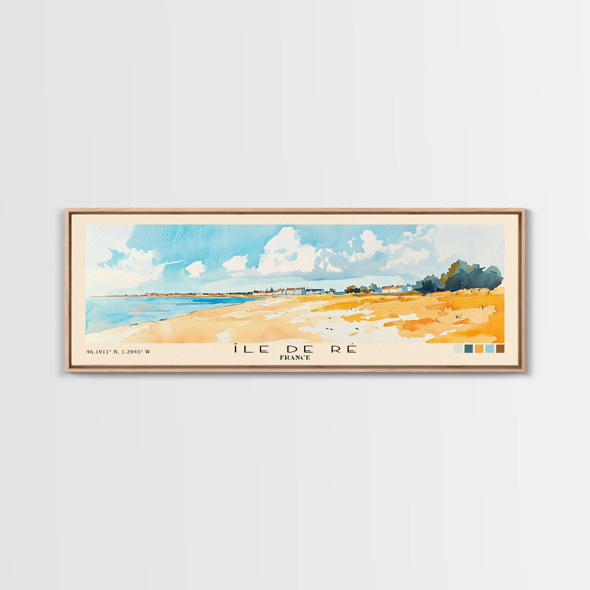 Île de Ré, France Watercolor Beach Print, Vacation Gift, France Wall Art, Beach Painting, Beach Decor, Beach Painting