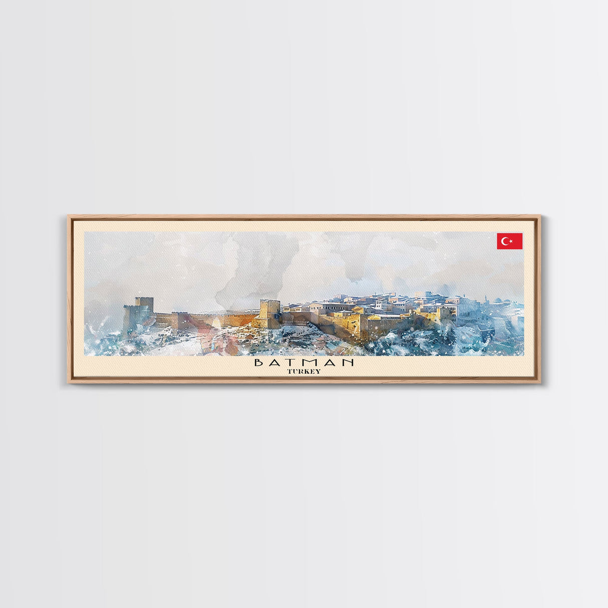 Batman TurkeyPanoramic Travel Poster, Framed Canvas Print or Metal Wall Art, Travel Art, Home Decor, Panoramic Painting, Midcentury Art