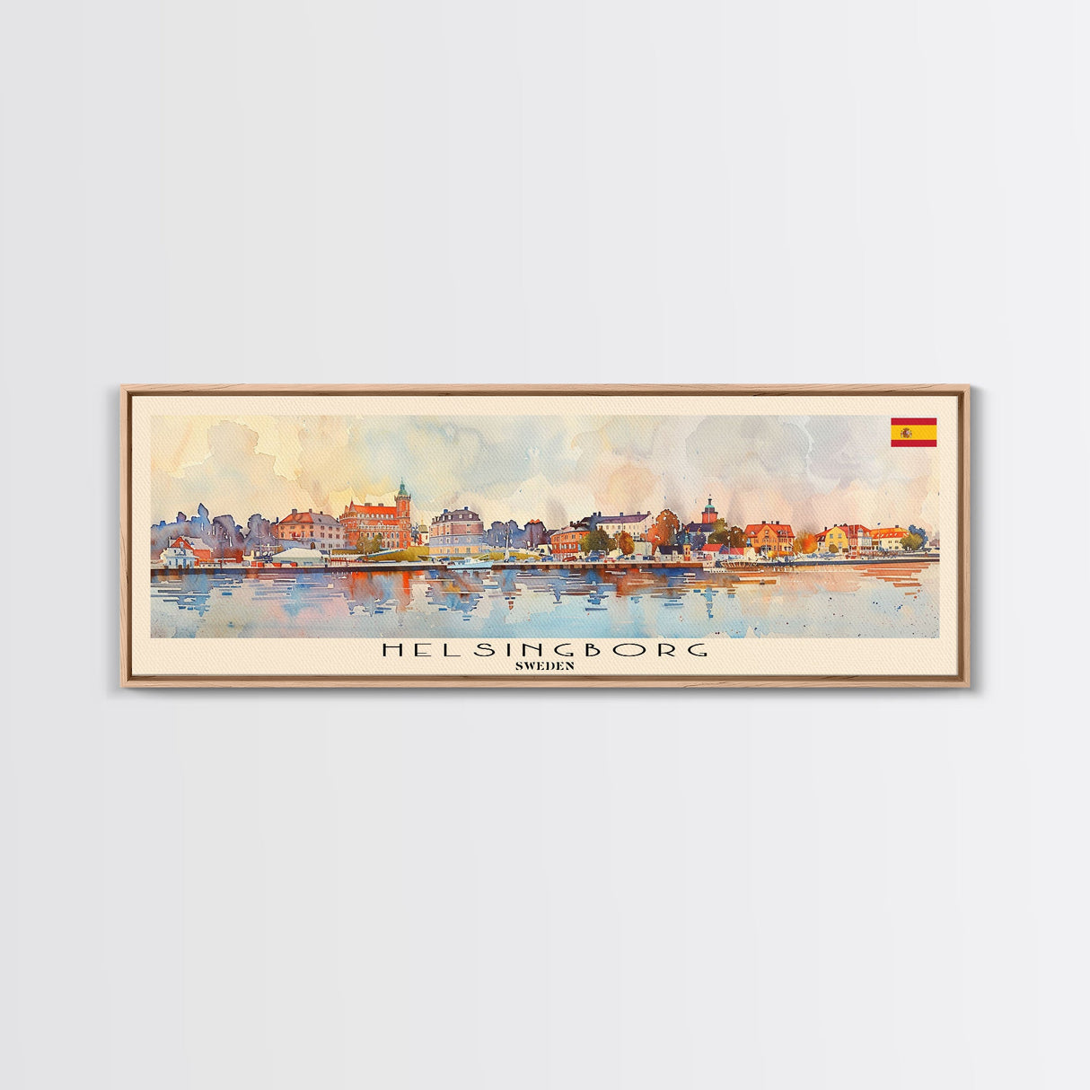 Helsingborg Sweden Travel Print Wall Art, Panoramic City Art, Travel Art, Wall Decor, Vacation Gift, Framed Canvas Print Or Metal Art