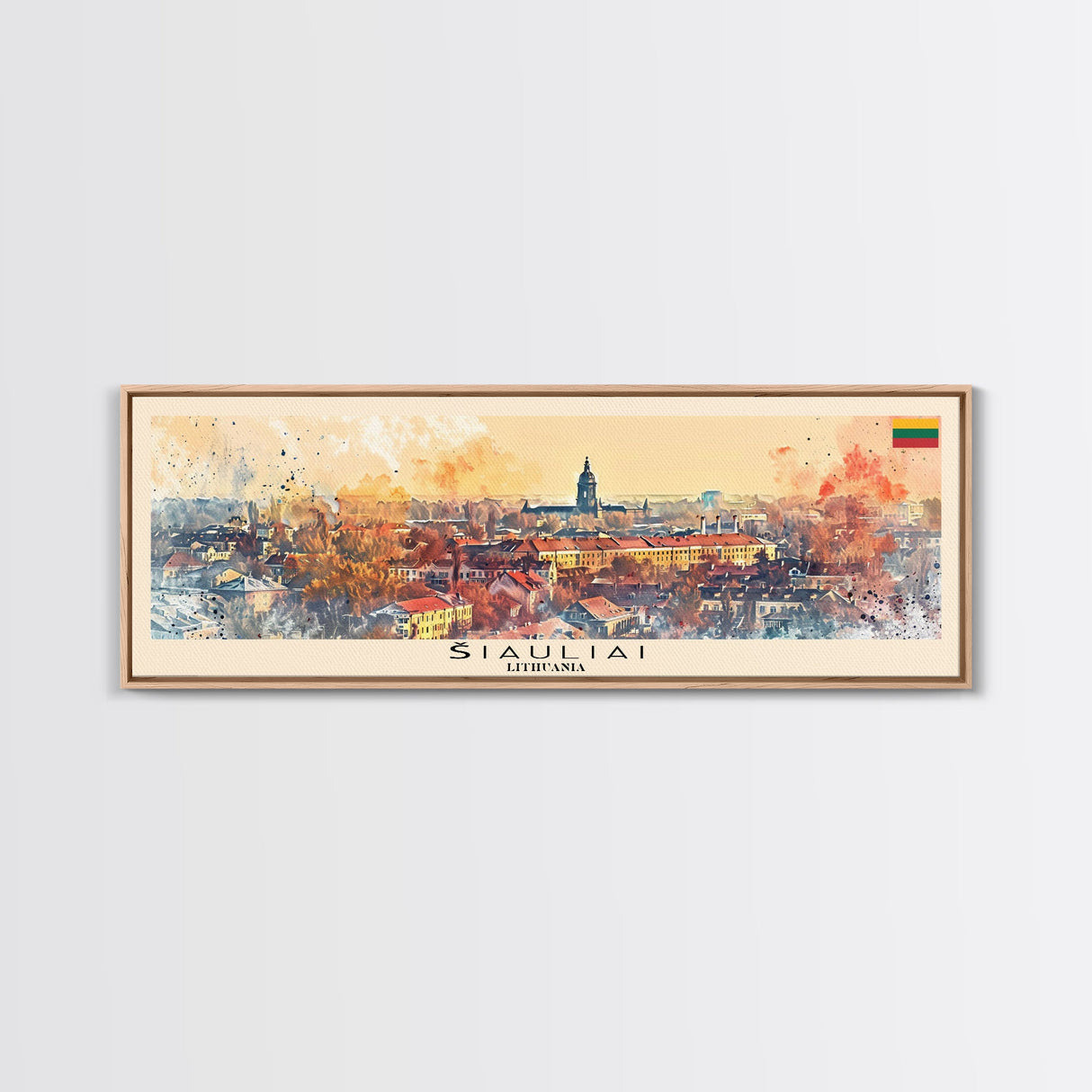 Iauliai Lithuania Travel Print Wall Art, Panoramic City Art, Travel Art, Wall Decor, Vacation Gift, Framed Canvas Print Or Metal Art