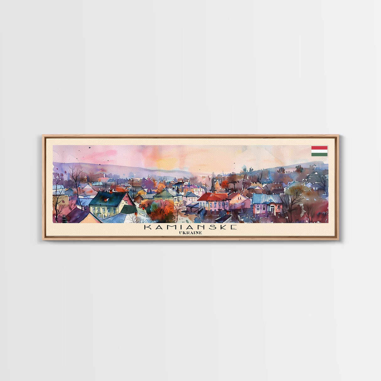 Kamianske Ukraine Wall Art, Panoramic Travel Poster, Panoramic Framed Canvas Print, City Wall Art, Wall Hanging Home Decor, Travel Art