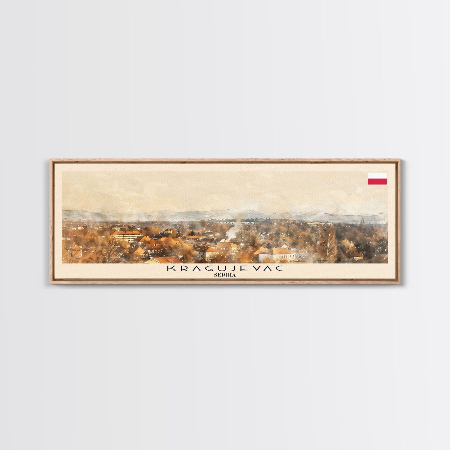 Kragujevac Serbia Travel Print Wall Art, Panoramic City Art, Travel Art, Wall Decor, Vacation Gift, Framed Canvas Print Or Metal Art
