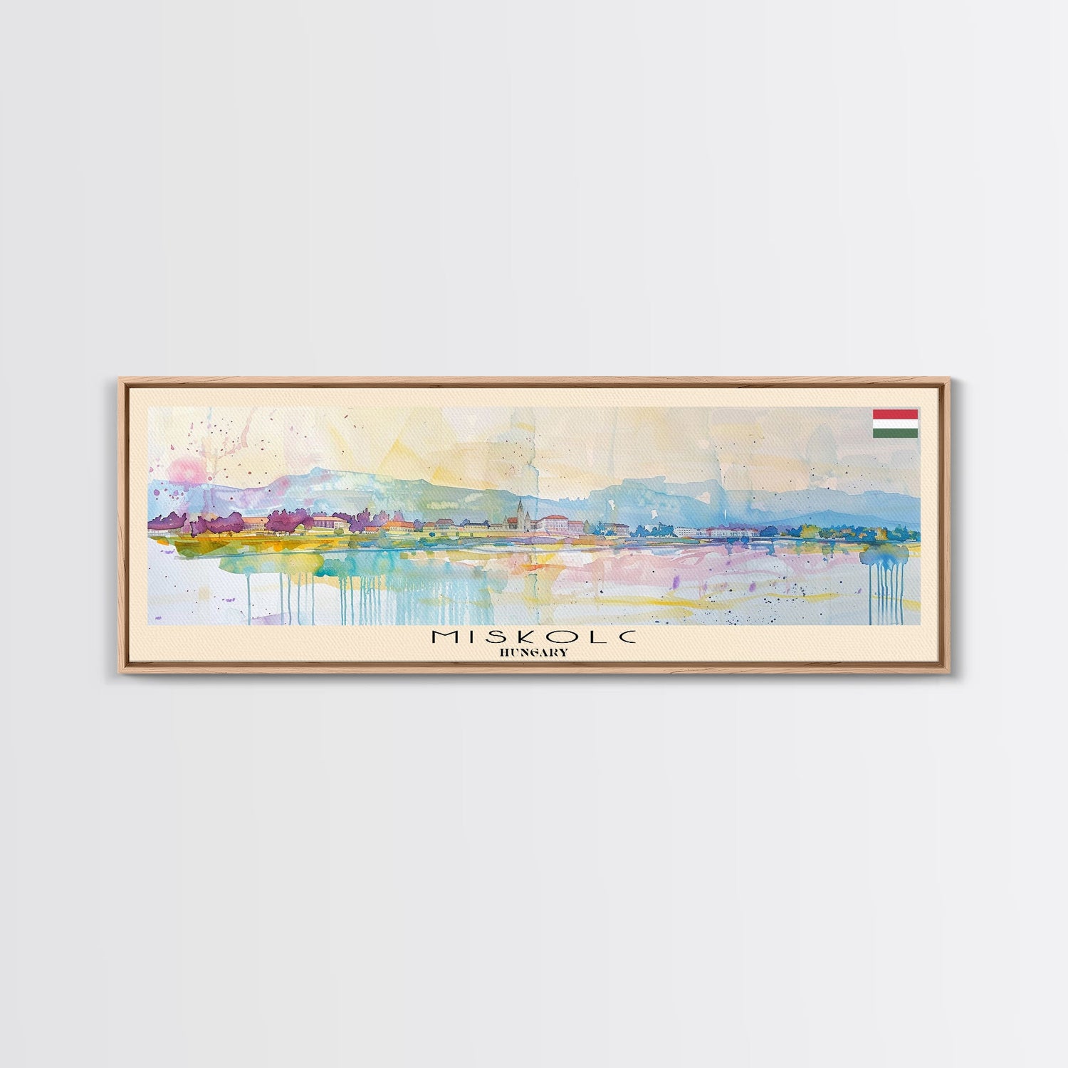 Miskolc Hungary Wall Art, Panoramic Travel Poster, Panoramic Framed Canvas Print, City Wall Art, Wall Hanging Home Decor, Travel Art