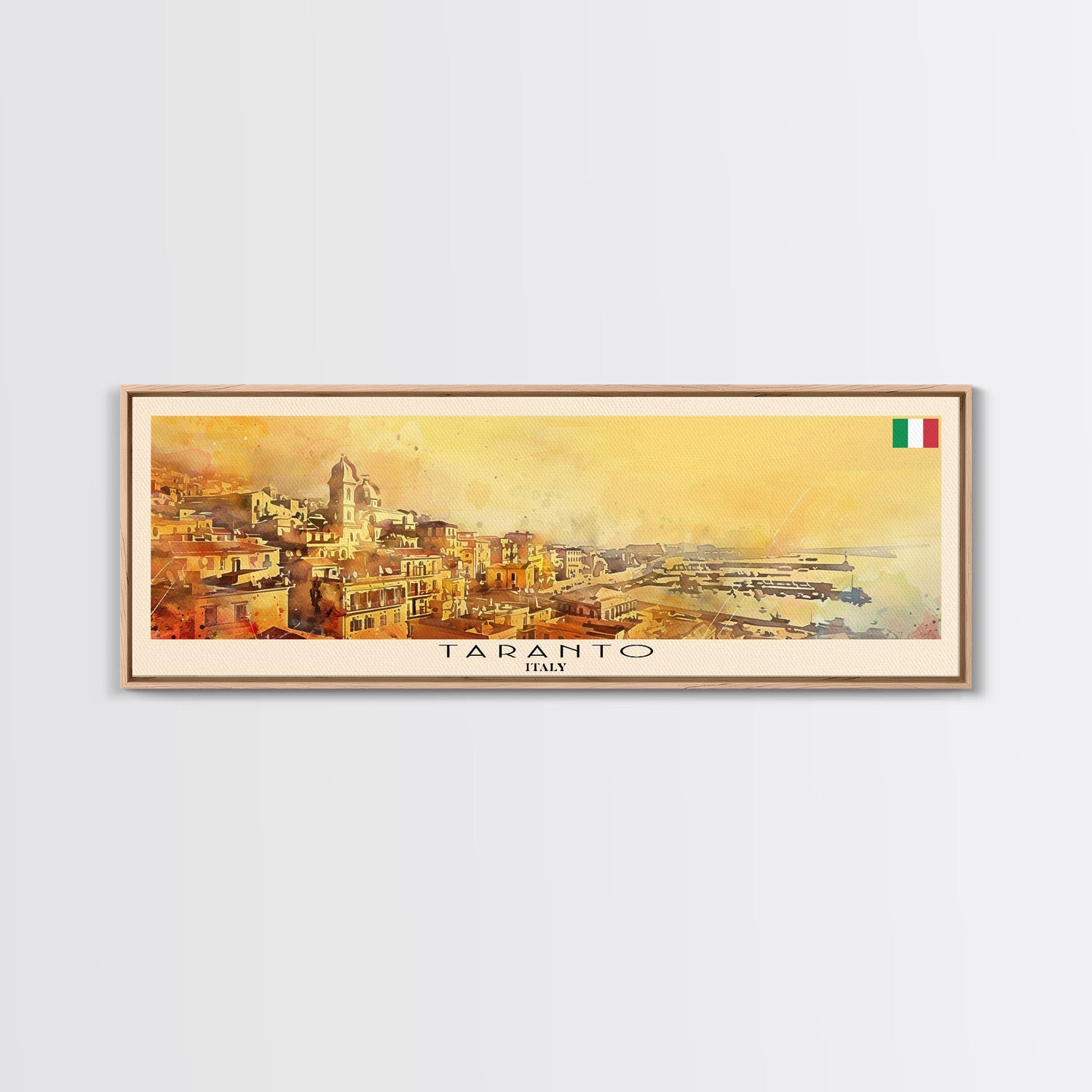 Taranto Italy Travel Art, City Art, Framed Canvas Print or Metal Wall Art, Europe Travel Poster, Panoramic Wall Art, Extra Wide Wall Art