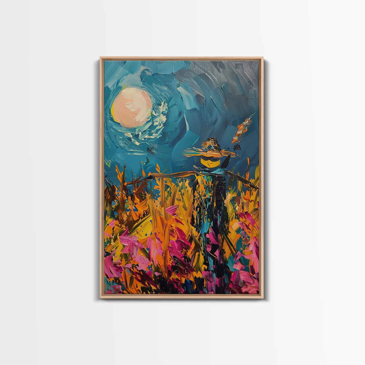 Halloween Ghostly Specter in Enchanted Forest Framed Canvas Print, Spooky Wall Art, Home Decor, Witch's Lair, Gift Idea, Midnight Haunt