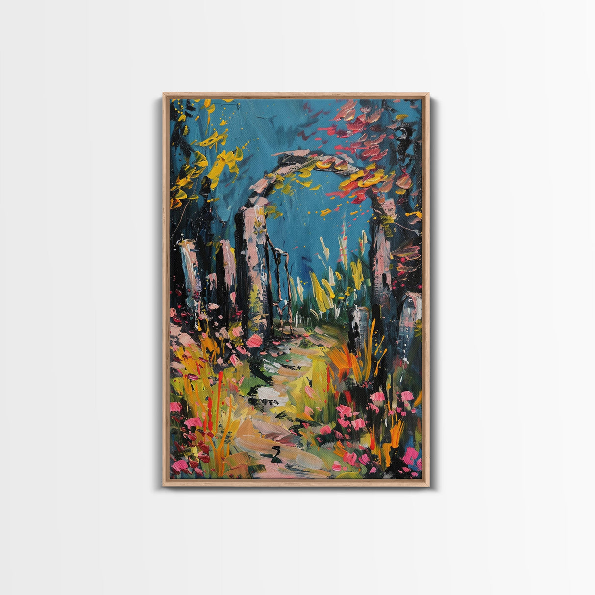 Spooky Graveyard at Night Framed Canvas Print, Ghostly Wall Art, Haunted Cemetery Scene, Halloween Decor, Eerie Artwork, Framed Canvas Print