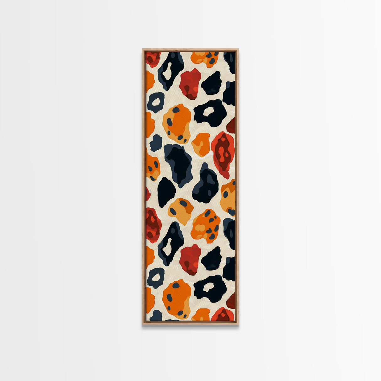 Retro Art Deco Cheetah Print Wall Art, Framed Canvas Print, MCM Style, Mid-century Modern Wall Art, Living Room Art, 70s Style Decor