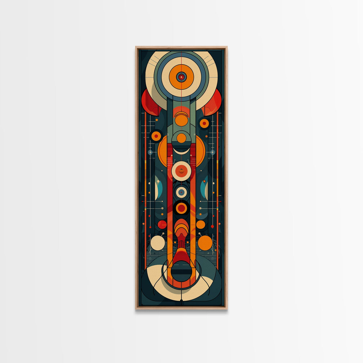 Retro Art Deco Geometric Patterns Wall Art Framed Canvas Print, Scifi / Science Fiction Decor