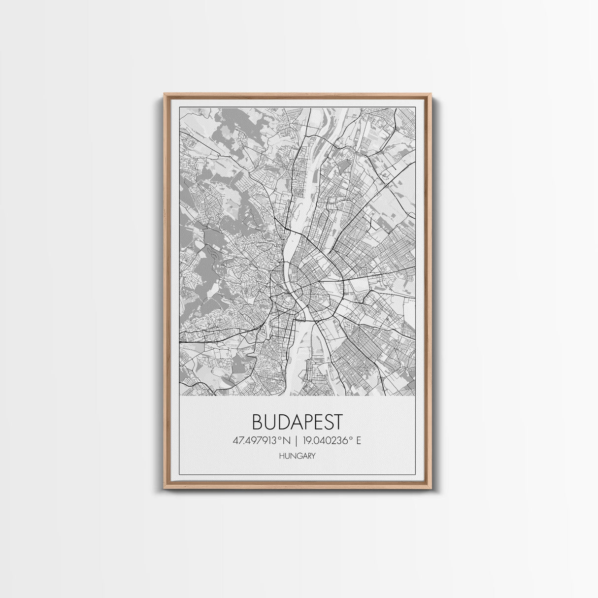 Budapest Street Map, Hungary Map, City Map Art, Modern Art, Wall Art, Canvas Print, Canvas Wall Art, Bedroom Art, New Home Gift, Travel Art